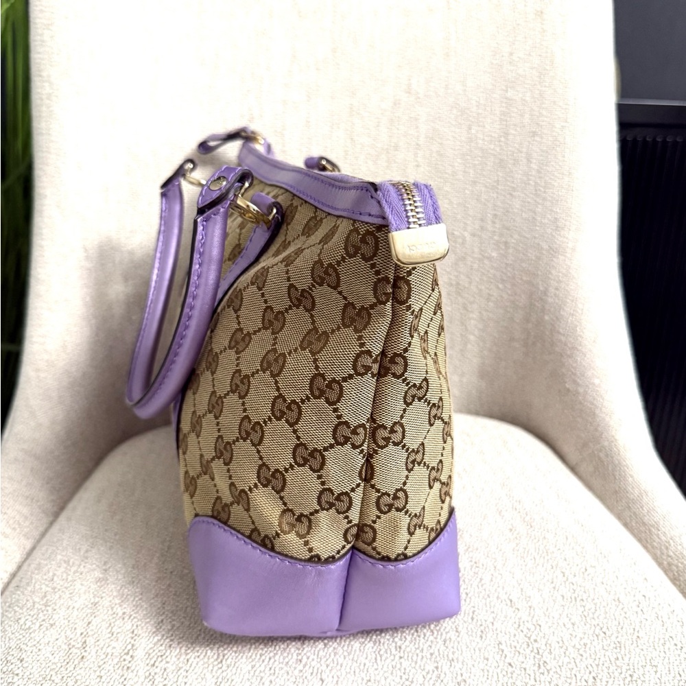 Authentic Gucci tote bag brown monogram canvas purple leather - Picture 8 of 16